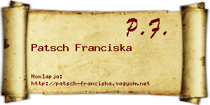 Patsch Franciska névjegykártya
